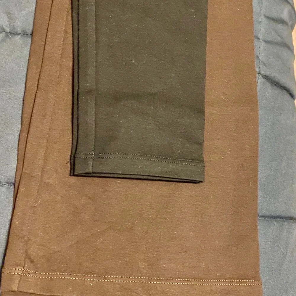 2 Pair Yummie Heather Thomson Cotton Leggings 1 Black & 1 Brown Size XS